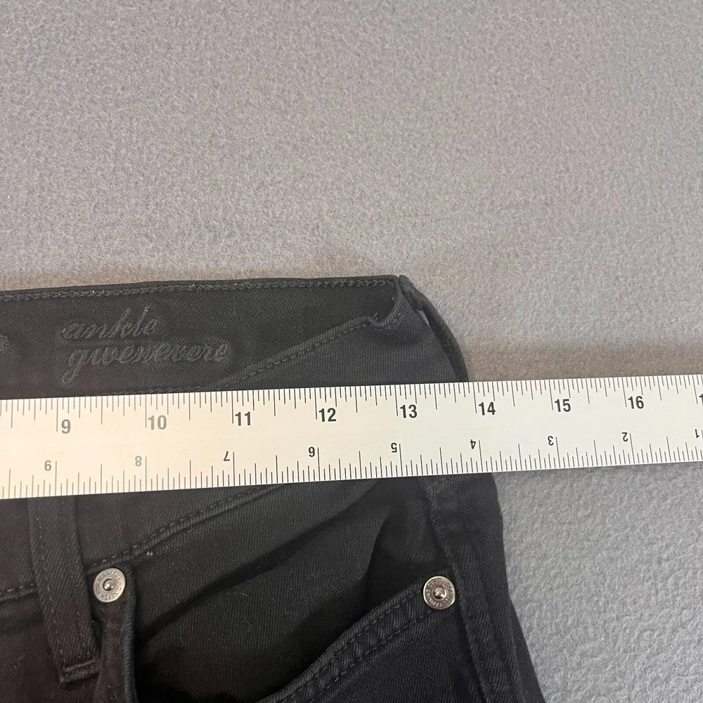 7 For All Mankind High‎ Waist Ankle Gwenevere Skinny Jeans Black Womens 28W X 26